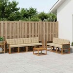vidaXL Ensemble de canapés d'extérieur 8 Pièces Naturel et Beige