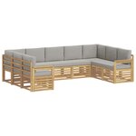 vidaXL Ensemble de canapés d'extérieur 7 pc Blanc et gris clair