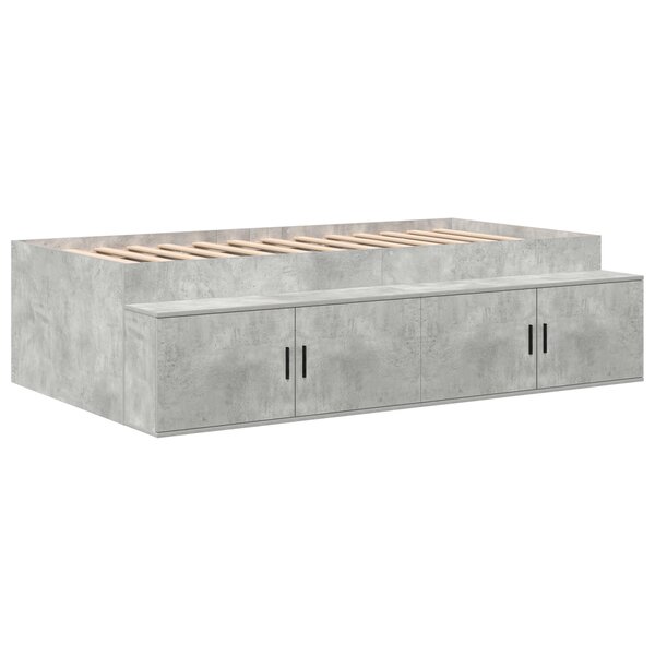 vidaXL Cadre de lit Gris béton 80x200 cm