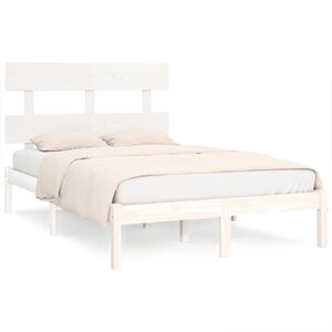 vidaXL Cadre de lit sans matelas blanc 160x200 cm bois massif