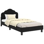 vidaXL Cadre de lit pour enfants avec tête de lit Noir 90 x 200 cm