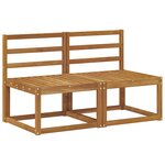 vidaXL 2 Pièce Sofa de milieu extérieur Bois d'Acacia Massif Naturel