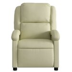 vidaXL Fauteuil inclinable électrique crème cuir véritable