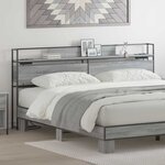 vidaXL Tête de lit de rangement Sonoma gris 200 cm Bois d'ingénierie