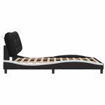 vidaXL Cadre de lit sans matelas Hvar noir et blanc 140x200 cm similicuir