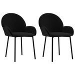 vidaXL Chaises à manger lot de 2 Noir Velours
