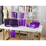 Corbeille À Courrier Combo Midi Translucide Grainé Linicolor - Violet - X 6 - Exacompta