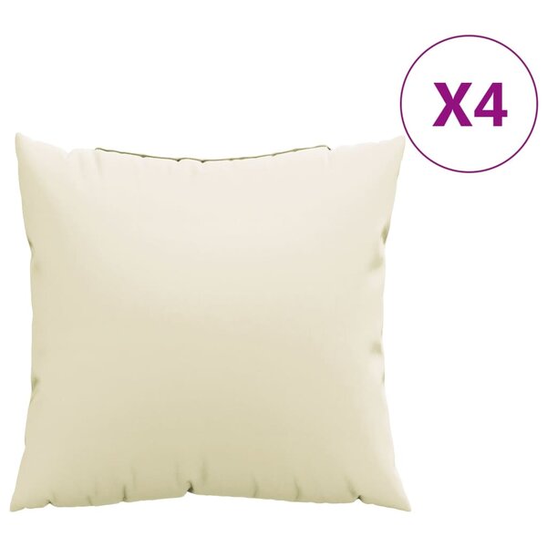 vidaXL Coussins décoratifs lot de 4 crème 40x40 cm tissu