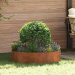 vidaXL Cache-pot de jardin Marron 80 x 80 x 20 cm Acier cuivré