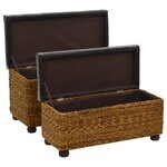 Ensemble de banc banquette 2 pièces jacinthe d'eau 85 x 40 x 45 cm marron 02_0010731
