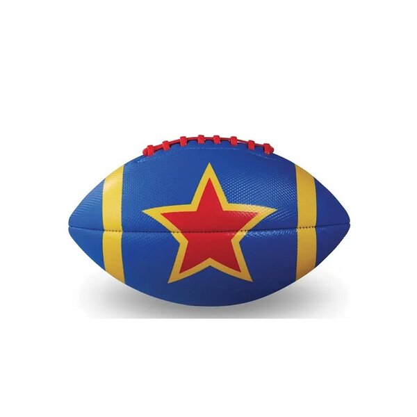 Ballon de football US - Bleu avec etoile rouge