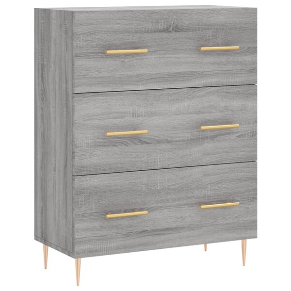 vidaXL Buffet sonoma gris 69 5x34x90 cm bois d'ingénierie