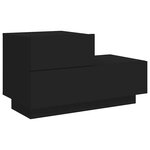 vidaXL Table de chevet avec lumières LED noir 70x36x40 5 cm
