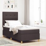 vidaXL Lit avec sommier à ressorts et matelas marron foncé 90x200 cm en tissu