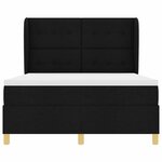vidaXL Lit à ressorts avec matelas gris foncé 90x190 cm Noir tissu