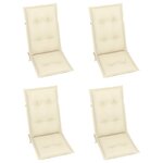 Vidaxl chaises inclinables de jardin 4 pièces avec coussins bois d'acacia