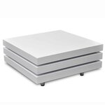 vidaXL Table basse 3 étagères blanc brillant