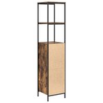 vidaXL Meuble de salle de bain avec étagères chêne fumé 36x35x165 cm
