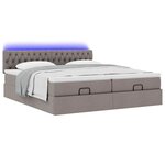 VidaXL Cadre de lit ottoman avec matelas taupe 180x200 cm tissu