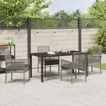 vidaXL Ensemble de salle à manger pour jardin 5 Pièces Gris Poly rotin