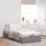 vidaXL Cadre de lit ottoman sans matelas taupe 90x200 cm tissu