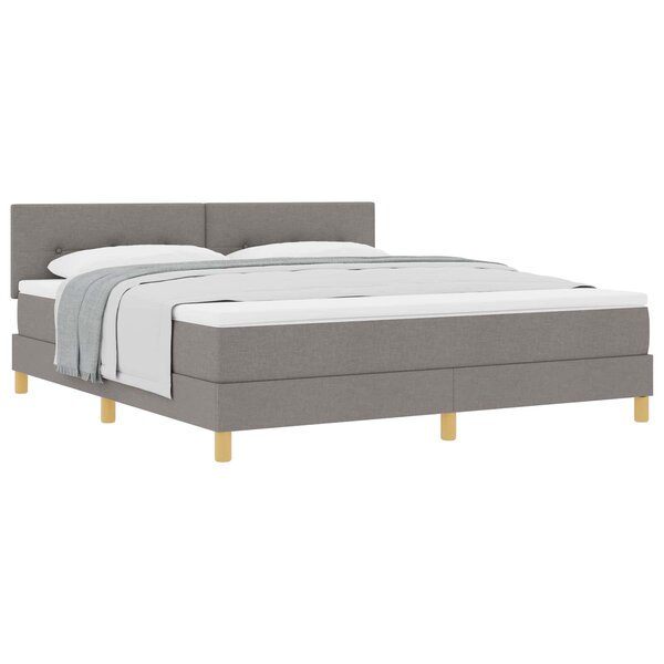 vidaXL Lit à ressorts avec matelas Taupe 180 x 200 cm tissu