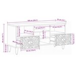 vidaXL Meuble TV Blanc 100 x 33 5 x 46 cm Bois de mangue massif