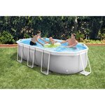 Intex kit piscine prism frame ovale tubulaire (l)4,00 x (l)2,00 x (h)1,00m