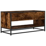 vidaXL Meuble TV chêne fumé 91x40x46 cm bois d'ingénierie et métal