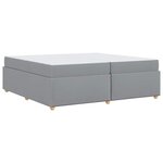vidaXL Cadre de lit avec matelas Gris clair 200 x 200 cm tissu