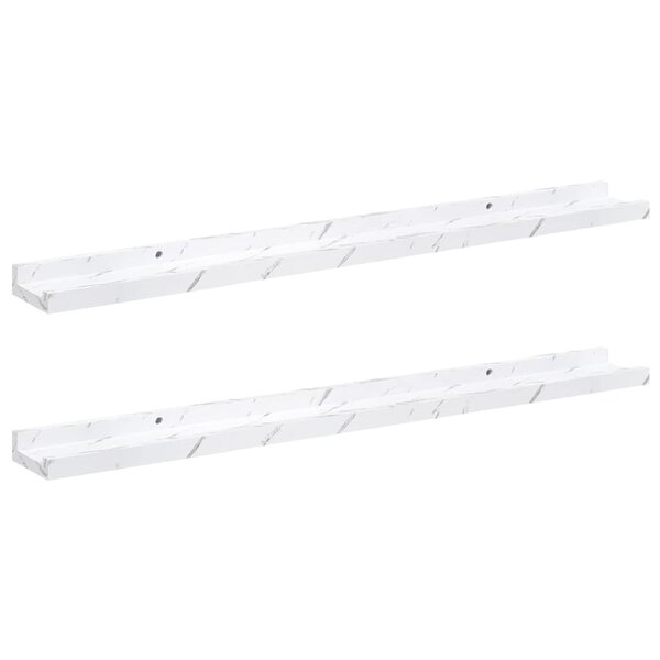 vidaXL Étagère Murale 2 pc Marbre blanc 80 x 9 x 3 cm