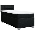 vidaXL Sommier à lattes de lit et matelas Noir 80x200 cm Tissu