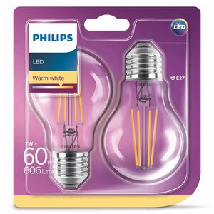 Philips ampoule led 2 pcs classique 7 w 806 lumens 929001387371