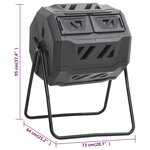 vidaXL Bac à compost de jardin Noir 73x64x95 cm 160 L