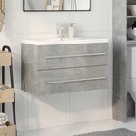 vidaXL Ensemble de meubles de salle de bain 2 Pièces gris béton