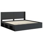 vidaXL Cadre de lit avec rangement et tête de lit Noir 180 x 200 cm