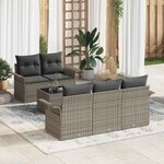 vidaXL Ensemble de canapé de jardin Manuel 6 Pièces Gris 55 x 55 x 37 cm
