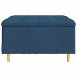 vidaXL Pouf de rangement avec coussin Bleu 80 x 80 x 45 cm tissu