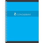 Cahier spiralé 17 x 22 cm 180p 70G grands carreaux colrois aléatoires CONQUÉRANT
