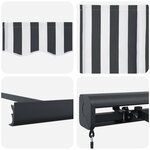 vidaXL Auvent rétractable anthracite et blanc 5x3 m tissu et aluminium