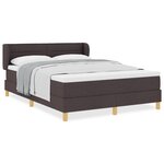 vidaXL Lit Box Spring avec Matelas Marron Foncé 140x200 cm Tissu