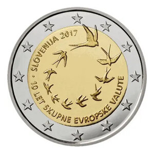 2 euros commémorative Slovénie 2017 - 10 ans de l'Euro.