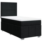 vidaXL Sommier à lattes de lit avec matelas Noir 90x190 cm Tissu