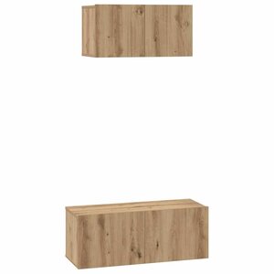 vidaXL Ensemble meuble TV 2 Pièces Chêne artisanal Bois d'ingénierie