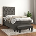 vidaXL Sommier à lattes de lit et matelas Gris foncé 90x190 cm Velours