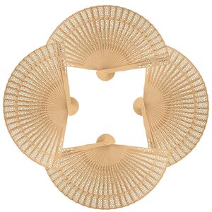 4 éventails en bois naturel à décorer 20 cm