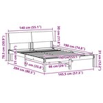 vidaXL Cadre de lit avec tête de lit marron et gris foncé 140 x 190 cm