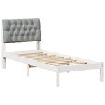 vidaXL Cadre de lit avec tête de lit rembourrée Blanc 75 x 190 cm