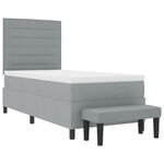 vidaXL Lit à ressorts avec matelas Gris clair 100 x 200 cm tissu