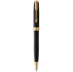 PARKER Sonnet Stylo bille  Noir  Recharge noire pointe moyenne  Coffret cadeau